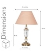 Ashurst Black & Antique Brass Finish Metal And Clear Crystal Glass Table Lamp With Beige Cotton Shade