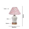 Devansh Conical Multi Cotton Shade Lamp With Wood & Mosaic Glass Base For Decoration/Office/Home/Gifting/Study For Decoration/Office/Home/Gifting/Study -(10X10X14.5) Inches -A