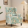 Ellis One Seater Pushback Recliner in Dusty Teal Floral Colour