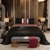 Stoa Paris 300TC UltrSatin King Size Bedsheet with 2 Pillow Covers Satin King Black Caramel