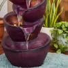 Stacked Pot Wine Fiber Glass Indoor Fountain