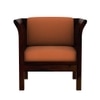 Haveli 2+1+1 Seater Wooden Sofa (Orange Colour, Walnut Finish)