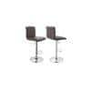 Cadbury Handrest Swivel Leatherette Bar Stool in Brown Finish