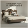 Solara Wave Luxe King Size Bed in velvet With Oak wood Frame & Hydraulic Storage