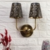Devansh Metal Electric Wall Light in Gold Colour with Black Shade Count of 2 Lights