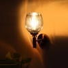 Devansh Metal Electric Wall Light in Gold Colour with Lavender Shade Count of 1 Light