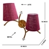 Devansh Metal Electric Wall Light in Gold Colour with Maroon Shade Count of 2 Lights