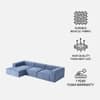 Elegantedge Wood Right Aligned 3-Seater With Upholstery Non Storage Sofa In Blue Colour