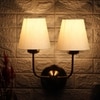 Devansh Metal Electric Wall Light in Gold Colour with off-white Shade Count of 2 Lights