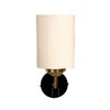 Devansh Metal Electric Wall Light in Black Colour with off-white Shade Count of 1 Light