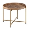 Metalsmith Solid Wood Side Table in Gold Finish