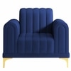 Josbert Velvet 1 Seater  Sofa In Navy Blue Colour