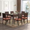 Mirasa Solid Wood Dining Chair Set Of 2 In Mango Walnut Finish With Lava Fabric Colour