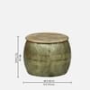 Crown Drum Metal Coffee Table in Gold Finish