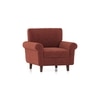 Oxford 1 Seater Fabric Sofa In Dark Coral Colour
