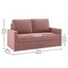 Kaylo Velvet 2 Seater Sofa in Peach Color