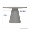 Scandinavian Guro Round Coffee Table Matte Grey Finish