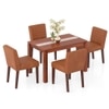Atlas Crest Storage Solid Wood 4 Seater Dining Table With Ludo Dining Chairs