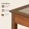 Fujiwara Solid Wood And Cane Bedside Table In Amber Walnut Finish