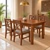 Globally Indian Vallari Solid Sheesham Wood 4 Seater Dining Table Set 4 Chairs Grey