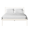 Sheen Metal Non Storage King Bed in Glossy Ivory Finish