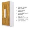 Hexa Red Wooden 2 Door Wardrobe with 4 Shelves in Frosty White and Giant Wood Colour