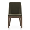 Anderson Solid Wood Single Dining Chair in Danish Walnut Finish With Deep Olive Velvet Colour