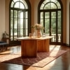 Saanra Solid Wood Six Seater Dining Table in Brown Colour