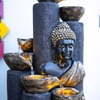 Brown Gold Bamboo Buddha Water Fountain For Home And Office Decor