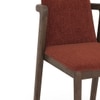 Harper Solid Wood Single Dining Chair In Danish Walnut Finish with Dark Coral Colour