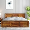 Stainfleld Sheesham Wood Queen Size Bed Box Storage Storage Honey OakOak Finish (60 x 78 inches)