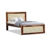 Karen Solid Wood Single  Size Upholstered Bed Without Storage (Rustic Finish)