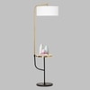 Flemish Metal Single Light Floor Lamp With White Cotton Shade