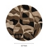 Handmade Round Wool Rug Modern Abstract Brown Beige 10 Feet Carpet
