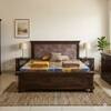 Planetarium Solid Wood King Size Bed in Walnut