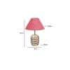 Pink Jute with White Brushed Wood Table Lamp