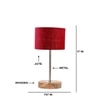 Devansh Maroon Jute Table Lamp With G Natural  Wood Base  & Steel Pipe -(7X17 Inches)-12