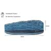 Mika Teal Colour Solid Wood Wall Shelf with Bark lining