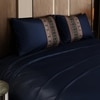 Stoa Paris Satin Bedsheet for Super King Bed (274 cm x 274 cm) with 2 Pillow Covers heet for Regal Renaissance Navy