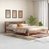 Amal Solid Wood King Size Bed In Teak Finish
