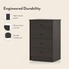 Ben Engineered Wood Chest of 4 Drawers in Dark Wenge Finish