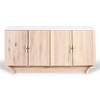 Dune Solid Wood Sideboard with Marble Top in Brown Colour