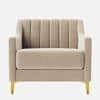 Fame Velvet 1 Seater Sofa in Cream Colour