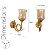 Nena Single Light Wall Fitting In Brass Finish Metal With Amber Glass