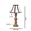 Devansh Off-White Cotton Vintage  Lamp With Wood Base (12X19)