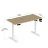 Wrick Solo Height Adjustable Study Table European Oak & White
