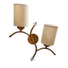 Devansh Metal Electric Wall Light in Gold Colour with off-white Shade Count of 2 Lights