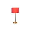 Red cotton with Metal Gold Table Lamp