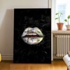 The Castle Decor Money Lips Pop Art Wall Art Framed Painting 20x30 Inch