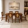 Globally Indian Bastien Solid Sheesham Wood 6 Seater Dining Table Set 6 Chairs Grey